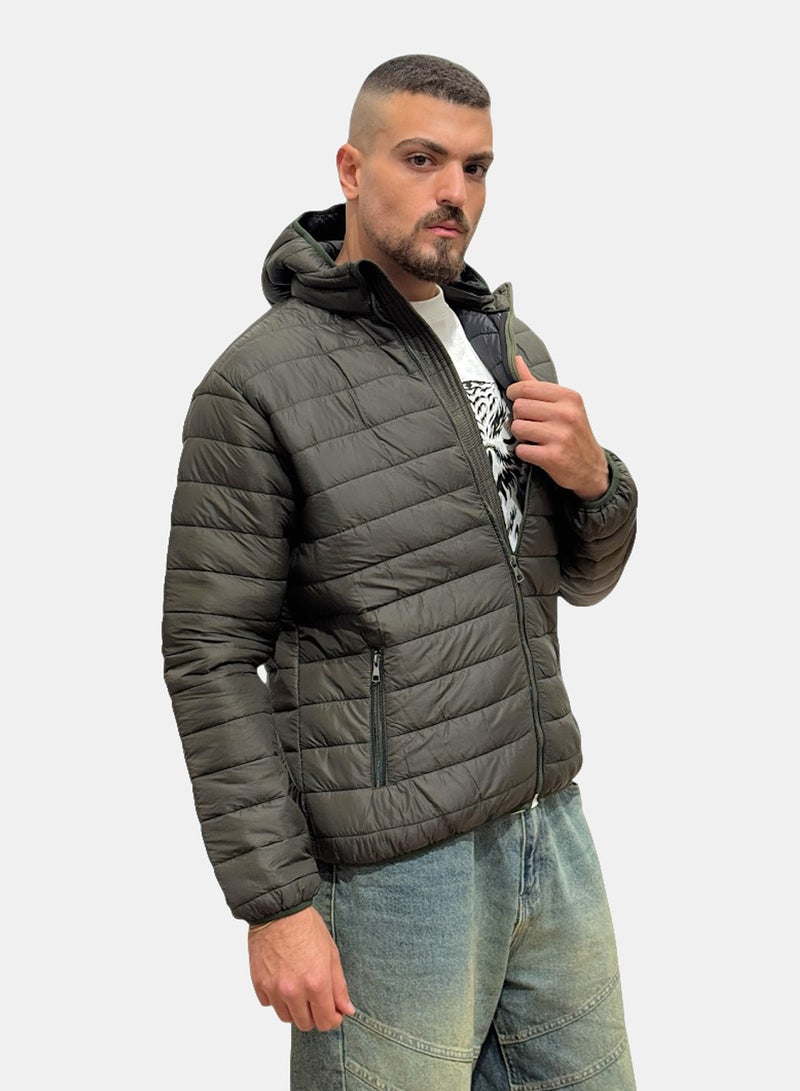 OWL Men's Jacket slim fit Olive - Image 2